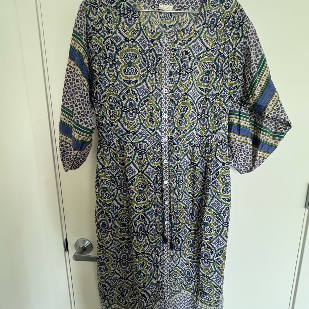 Anokhi floral patterned Green and Blue Women's Dress